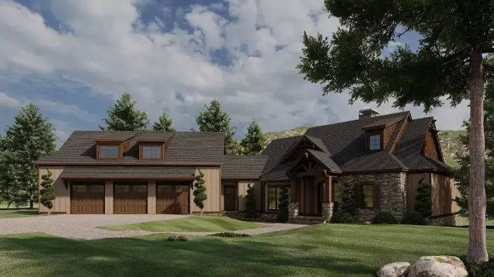 Craftsman house plans 12-1387 - front exterior, 4,548 sq ft, 4 bed, 4 bath house plans | Monster House Plans