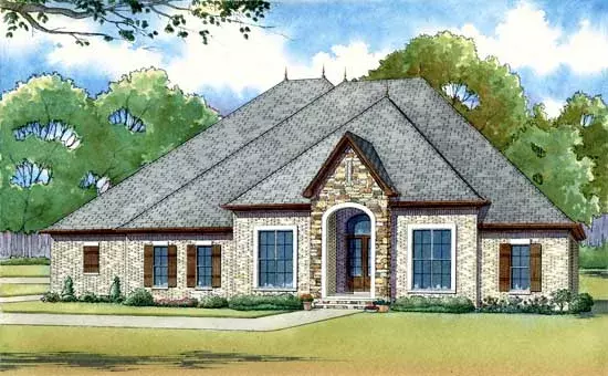 European house plans 12-1393 - front exterior, 2,993 sq ft, 4 bed, 4 bath house plans | Monster House Plans
