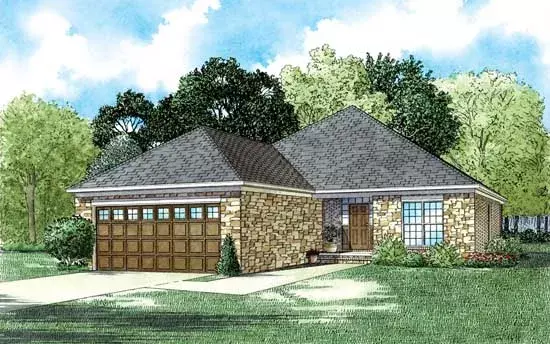 Traditional house plans 12-1403 - front exterior, 2,047 sq ft, 3 bed, 2 bath house plans | Monster House Plans