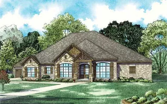 Mountain Rustic house plans 12-1408 - front exterior, 3,580 sq ft, 5 bed, 3 bath house plans | Monster House Plans