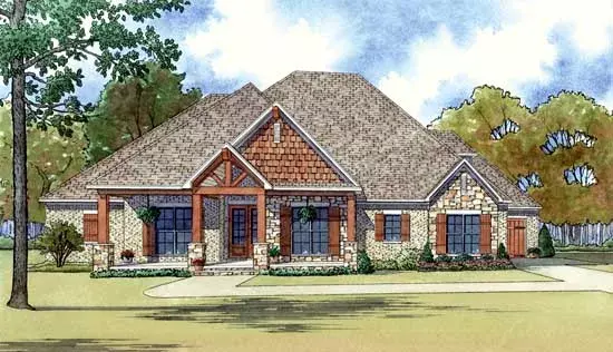 Traditional house plans 12-1410 - front exterior, 3,009 sq ft, 4 bed, 4 bath house plans | Monster House Plans