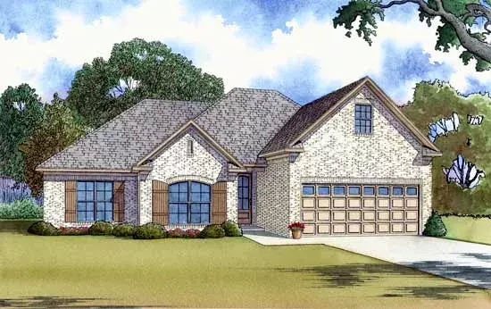 Traditional house plans 12-1413 - front exterior, 1,994 sq ft, 4 bed, 3 bath house plans | Monster House Plans