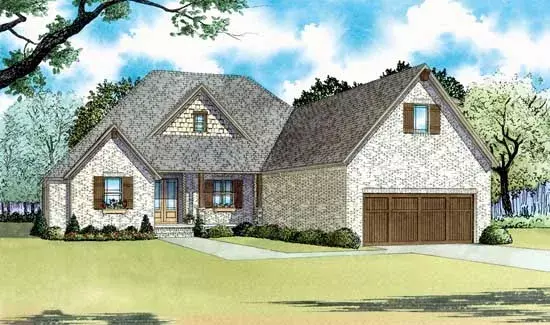 Traditional house plans 12-1416 - front exterior, 2,500 sq ft, 4 bed, 3 bath house plans | Monster House Plans