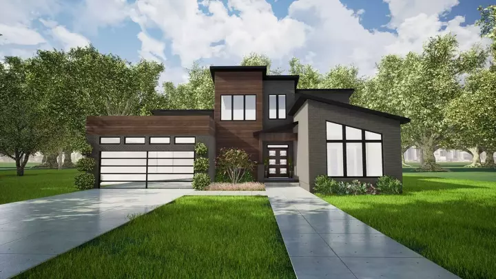 Modern house plans 12-1426 - front exterior, 2,470 sq ft, 3 bed, 2 bath house plans | Monster House Plans
