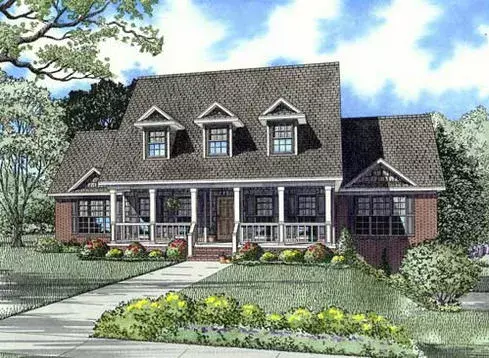 Southern house plans 12-1436 - front exterior, 3,706 sq ft, 4 bed, 2 bath house plans | Monster House Plans