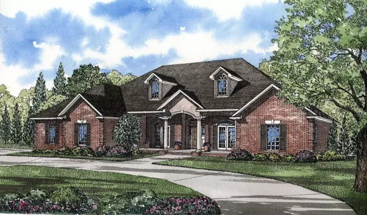Southern house plans 12-144 - front exterior, 4,243 sq ft, 4 bed, 3 bath house plans | Monster House Plans