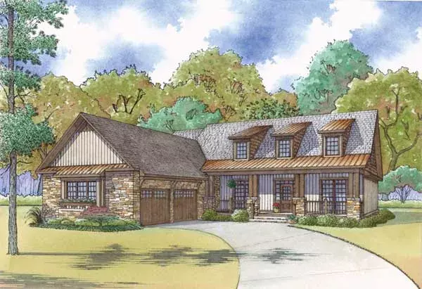 Country house plans 12-1452 - front exterior, 2,464 sq ft, 4 bed, 3 bath house plans | Monster House Plans
