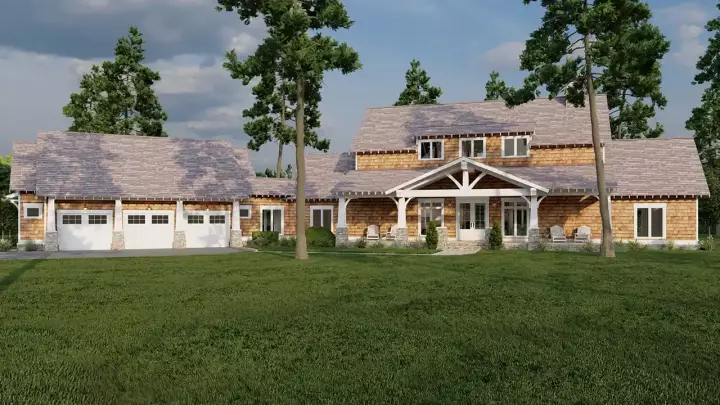 Craftsman house plans 12-1455 - front exterior, 3,417 sq ft, 3 bed, 3 bath house plans | Monster House Plans