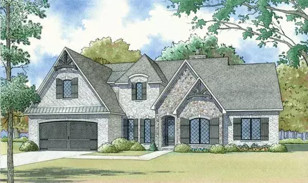 French Country house plans 12-1457 - front exterior, 2,503 sq ft, 4 bed, 3 bath house plans | Monster House Plans