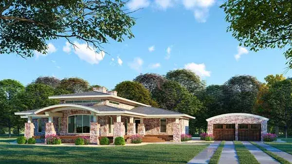 Modern house plans 12-1458 - front exterior, 2,005 sq ft, 4 bed, 2 bath house plans | Monster House Plans