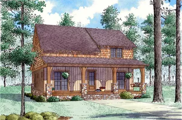 Mountain Rustic house plans 12-1468 - front exterior, 1,764 sq ft, 3 bed, 2 bath house plans | Monster House Plans