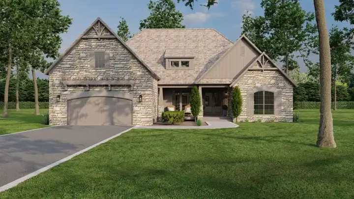 Craftsman house plans 12-1471 - front exterior, 2,495 sq ft, 3 bed, 2 bath house plans | Monster House Plans