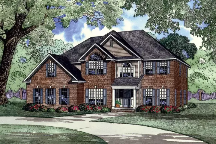 European house plans 12-148 - front exterior, 2,942 sq ft, 5 bed, 4 bath house plans | Monster House Plans