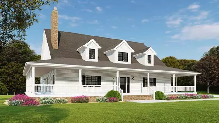 Modern Farmhouse house plans 12-1490 - front exterior, 2,711 sq ft, 3 bed, 2 bath house plans | Monster House Plans