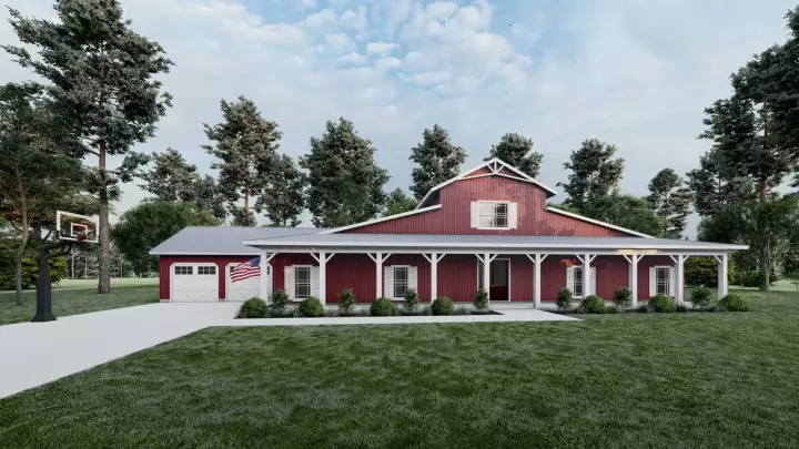 Modern Farmhouse house plans 12-1495 - front exterior, 3,277 sq ft, 5 bed, 3 bath house plans | Monster House Plans