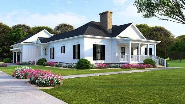 Modern Farmhouse house plans 12-1496 - front exterior, 2,430 sq ft, 3 bed, 2 bath house plans | Monster House Plans