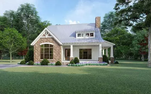 Bungalow house plans 12-1499 - front exterior, 1,957 sq ft, 3 bed, 2 bath house plans | Monster House Plans