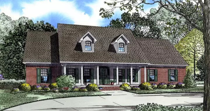 Country house plans 12-150 - front exterior, 2,493 sq ft, 4 bed, 3 bath house plans | Monster House Plans