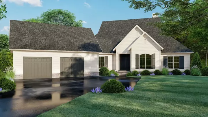Modern Farmhouse house plans 12-1504 - front exterior, 3,004 sq ft, 3 bed, 3 bath house plans | Monster House Plans