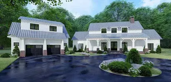Modern Farmhouse house plans 12-1511 - front exterior, 2,687 sq ft, 3 bed, 4 bath house plans | Monster House Plans
