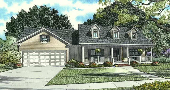 Country house plans 12-152 - front exterior, 1,806 sq ft, 3 bed, 2 bath house plans | Monster House Plans