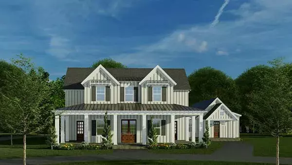 Modern Farmhouse house plans 12-1526 - front exterior, 3,934 sq ft, 6 bed, 4 bath house plans | Monster House Plans