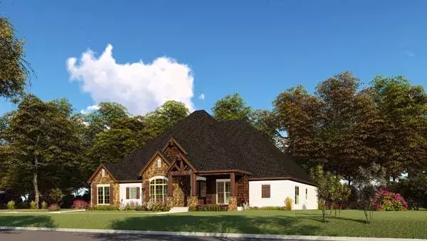 Mountain Rustic house plans 12-1536 - front exterior, 2,520 sq ft, 4 bed, 3 bath house plans | Monster House Plans