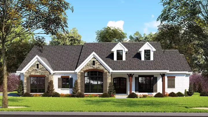 Farmhouse house plans 12-1538 - front exterior, 2,112 sq ft, 3 bed, 2 bath house plans | Monster House Plans