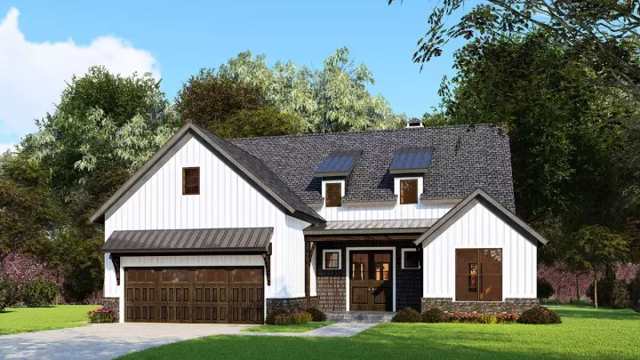 Modern Farmhouse house plans 12-1545 - front exterior, 2,039 sq ft, 3 bed, 2 bath house plans | Monster House Plans