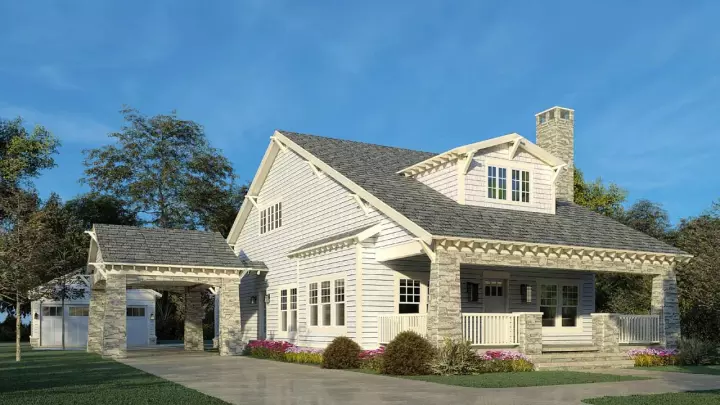 Craftsman house plans 12-1550 - front exterior, 2,358 sq ft, 3 bed, 2 bath house plans | Monster House Plans