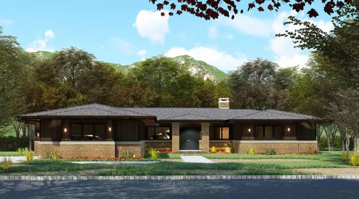 Contemporary house plans 12-1551 - front exterior, 2,681 sq ft, 4 bed, 3 bath house plans | Monster House Plans