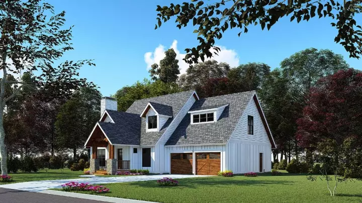 Craftsman house plans 12-1555 - front exterior, 1,986 sq ft, 3 bed, 2 bath house plans | Monster House Plans