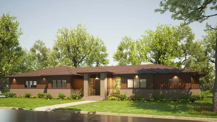 Contemporary house plans 12-1572 - front exterior, 2,438 sq ft, 3 bed, 3 bath house plans | Monster House Plans