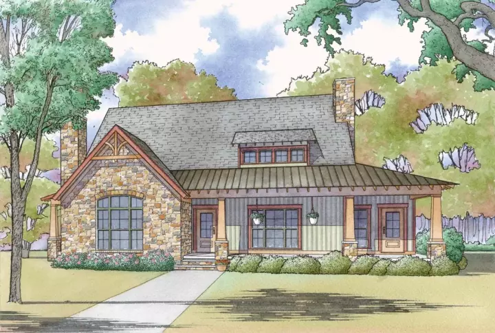 Craftsman house plans 12-1575 - front exterior, 2,637 sq ft, 3 bed, 2 bath house plans | Monster House Plans