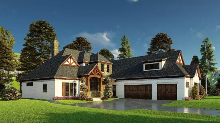 Craftsman house plans 12-1579 - front exterior, 3,366 sq ft, 4 bed, 4 bath house plans | Monster House Plans