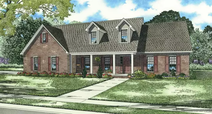 Country house plans 12-159 - front exterior, 2,320 sq ft, 3 bed, 2 bath house plans | Monster House Plans
