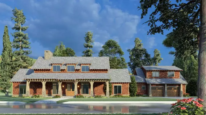 Craftsman house plans 12-1594 - front exterior, 2,765 sq ft, 4 bed, 3 bath house plans | Monster House Plans