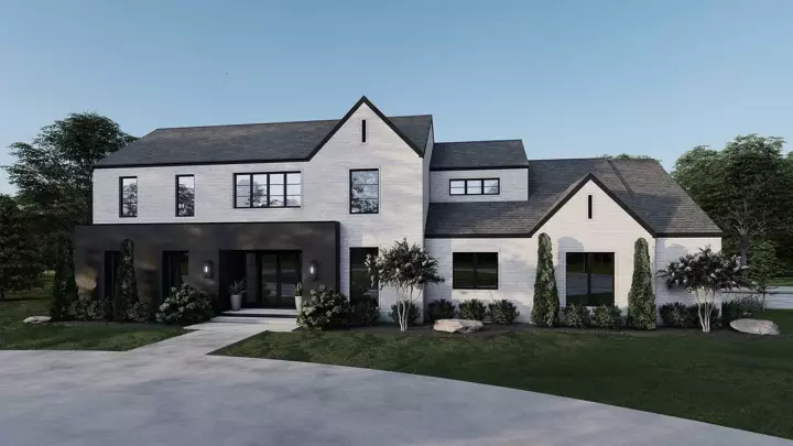 Modern house plans 12-1595 - front exterior, 5,293 sq ft, 5 bed, 4 bath house plans | Monster House Plans