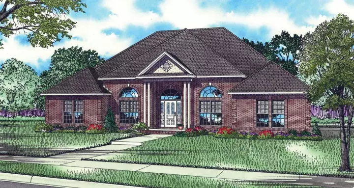 Southern house plans 12-160 - front exterior, 2,525 sq ft, 3 bed, 2 bath house plans | Monster House Plans
