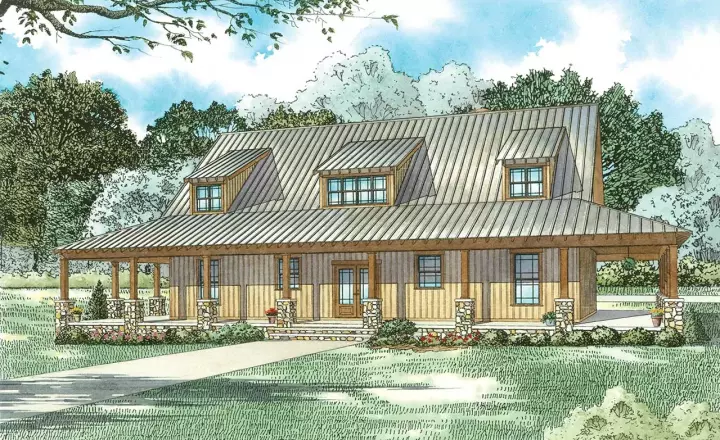 Country house plans 12-1606 - front exterior, 2,981 sq ft, 4 bed, 3 bath house plans | Monster House Plans