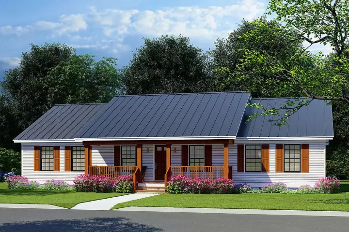 Country house plans 12-1618 - front exterior, 1,856 sq ft, 3 bed, 2 bath house plans | Monster House Plans