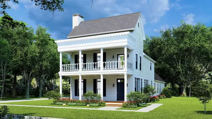 Southern Colonial house plans 12-1625 - front exterior, 3,068 sq ft, 3 bed, 2 bath house plans | Monster House Plans