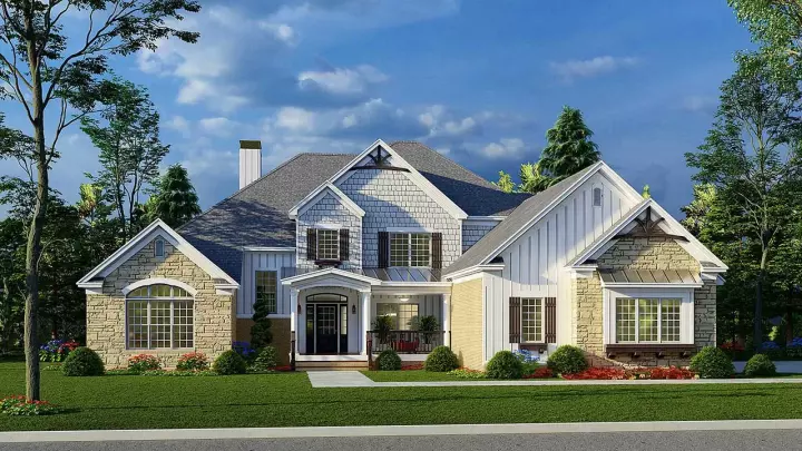 Traditional house plans 12-1662 - front exterior, 3,475 sq ft, 4 bed, 3 bath house plans | Monster House Plans