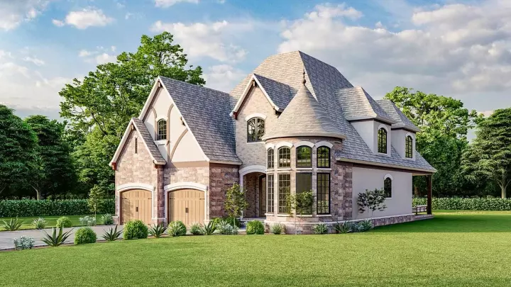 European house plans 12-1675 - front exterior, 3,440 sq ft, 4 bed, 2 bath house plans | Monster House Plans