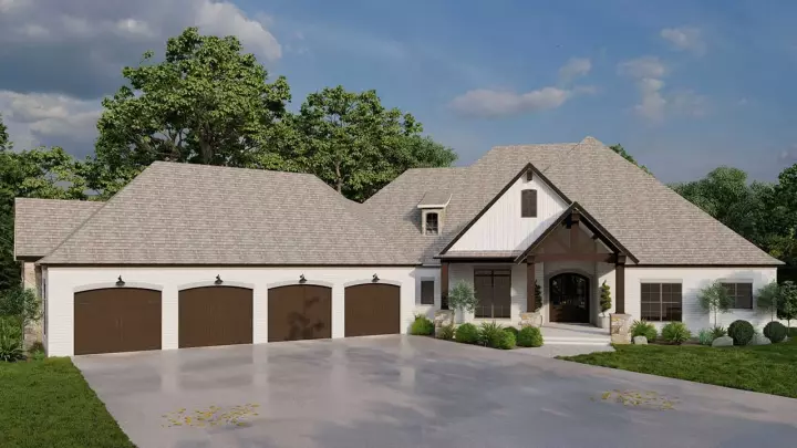 Craftsman house plans 12-1677 - front exterior, 4,231 sq ft, 3 bed, 4 bath house plans | Monster House Plans