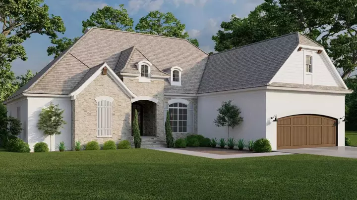European house plans 12-1688 - front exterior, 2,565 sq ft, 4 bed, 4 bath house plans | Monster House Plans