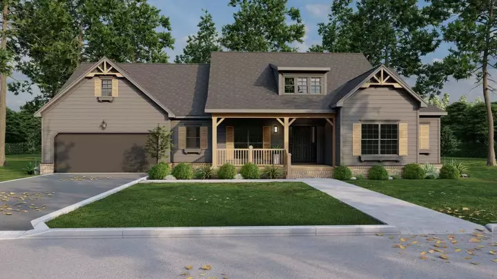 Country house plans 12-1699 - front exterior, 2,211 sq ft, 4 bed, 2 bath house plans | Monster House Plans