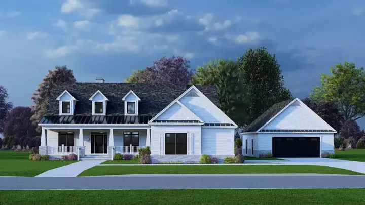 Modern Farmhouse house plans 12-1712 - front exterior, 2,819 sq ft, 5 bed, 4 bath house plans | Monster House Plans