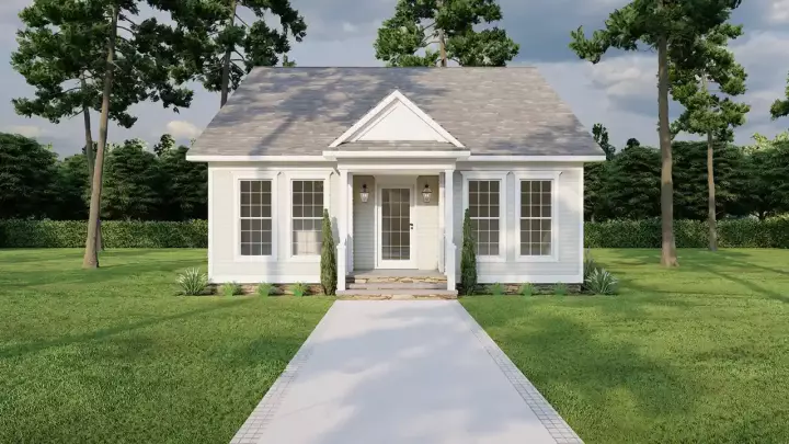 Southern house plans 12-1713 - front exterior, 1,284 sq ft, 3 bed, 2 bath house plans | Monster House Plans
