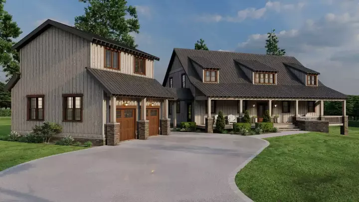 Mountain Rustic house plans 12-1718 - front exterior, 2,761 sq ft, 6 bed, 4 bath house plans | Monster House Plans